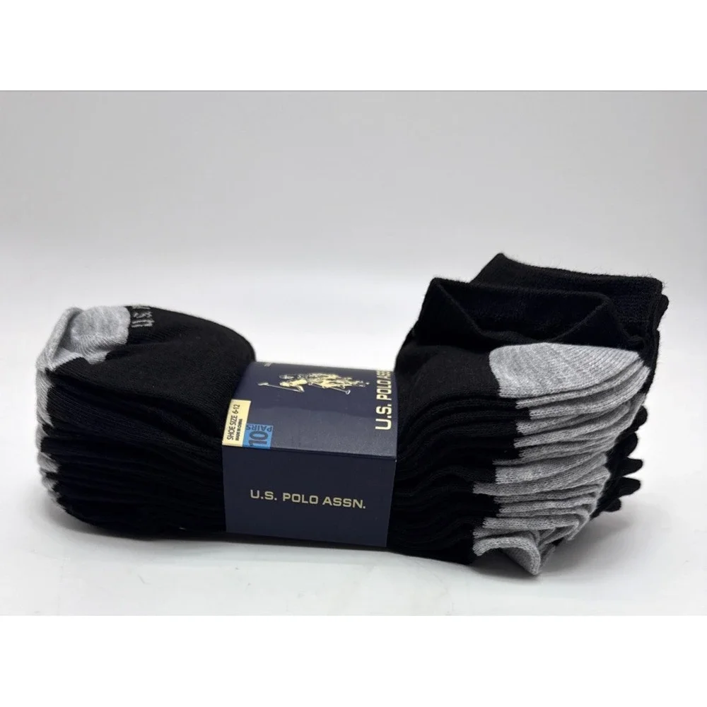 U.S. Polo Assn. Men's 10-Pairs Size 6-12 Low Cut Casual Comfort Socks